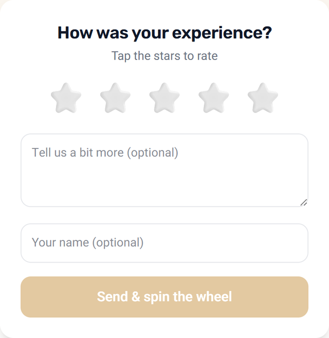 Your customer scans and rates