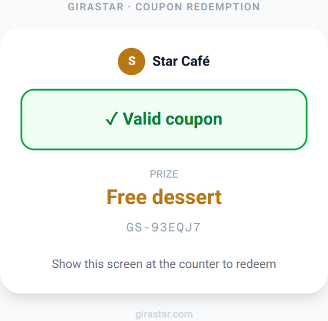 Redeem in 3 seconds