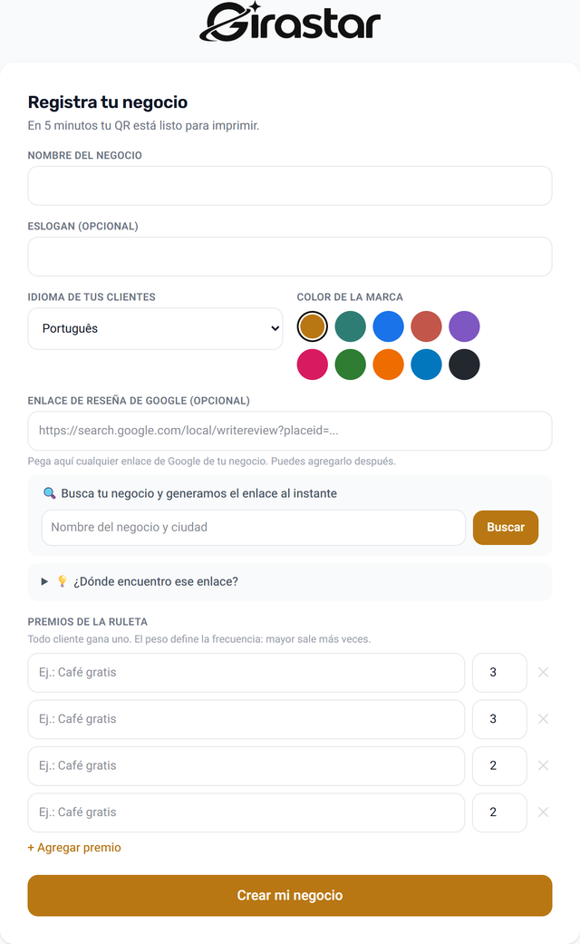 Registra tu negocio en 5 minutos