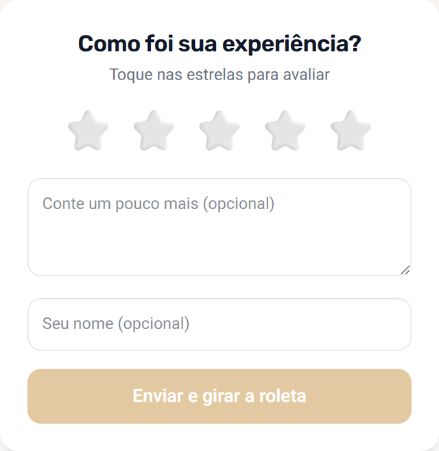 O cliente escaneia e opina