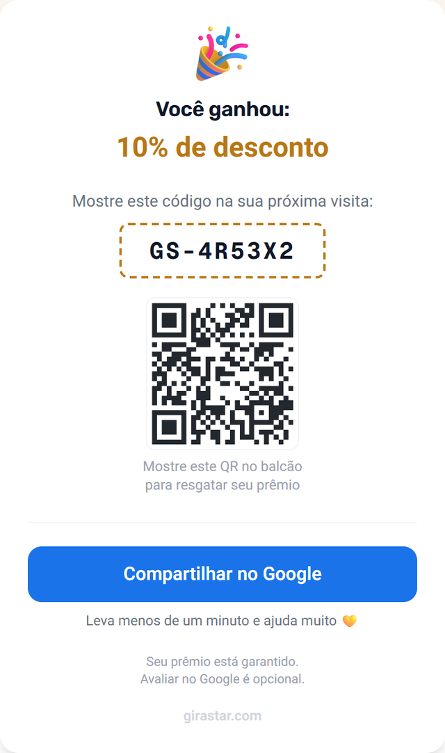 Roleta e cupom digital